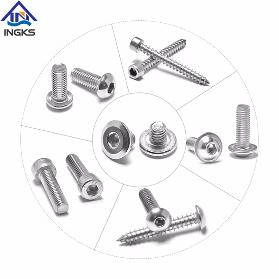Ss 304 316 acier inoxydable M3 M4 M5 filetages de la machine vis à tête hexagonale à six pans creux
