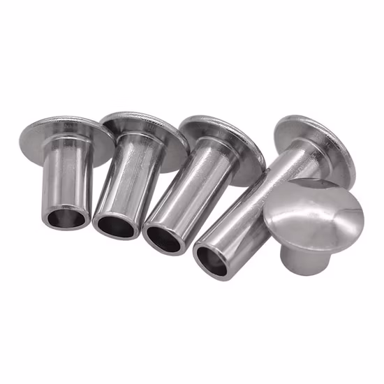 Rivets semi-tubulaires à tête ronde en acier inoxydable de haute qualité Rivets creux DIN 7338